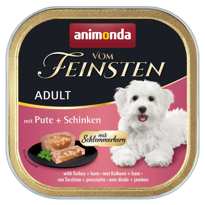 animonda Hunde-Nassfutter Vom Feinsten Adult Pute + Schinken